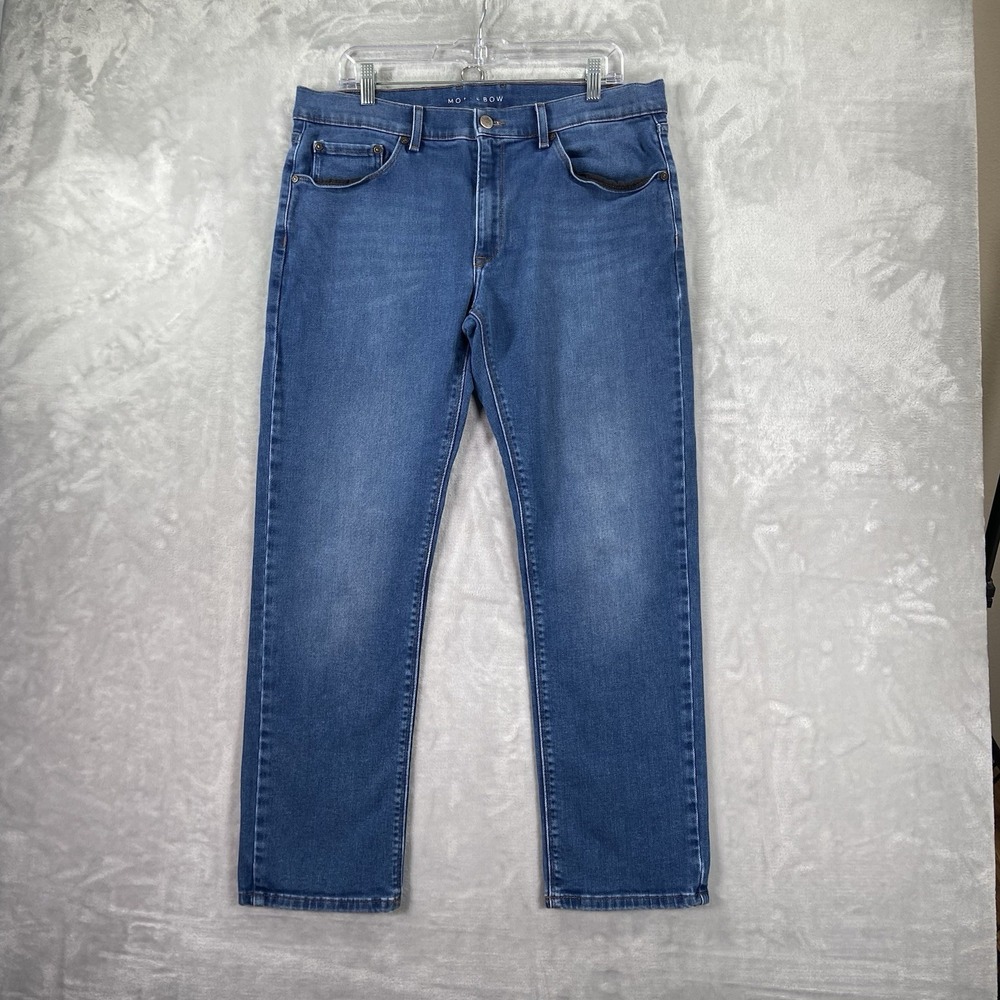 Mott & Bow Jeans Mens 35x29 Slim Fit Denim Stretch Blue Casual Modern Preppy